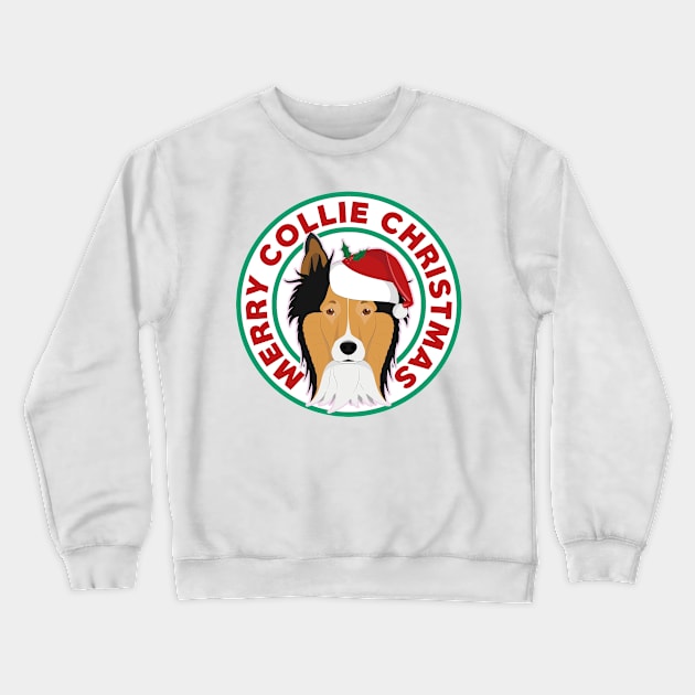 Merry Christmas Collie Crewneck Sweatshirt by CafePretzel